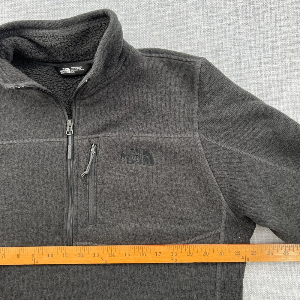 The North Face Gordon Lyons 1/4 Zip Mens Large Gray Fleece Pullover Outdoor Gorp